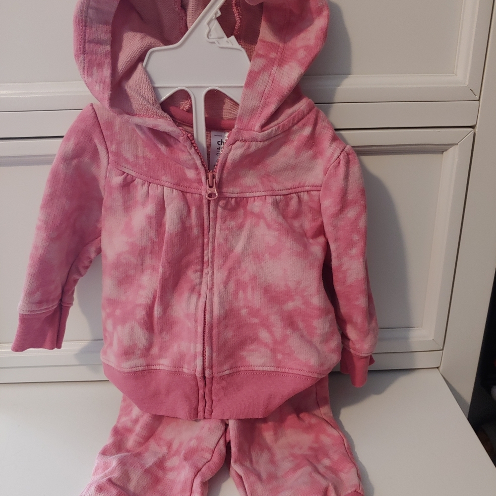 Baby Girl Zip Up Hoodie And Pants Set